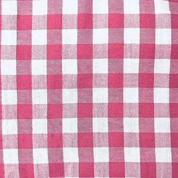 - TOMMY HILFIGER TOP BUTTON PINK & WHITE PLAID GINGHAM LONG SLEEVES SIZE SMALL - Picture 7 of 12